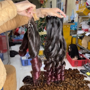 Extensions de cheveux humains vietnamiens de qualité supérieure, prix avantageux, cheveux raides et volumineux, couleur ombrée, ensemble de mèches avec fermeture, 2025 - Product Image 4