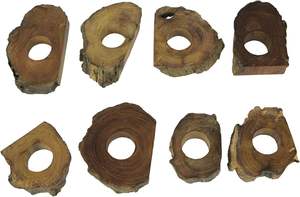 Rustic Elegance - Set of 8 Handcrafted Natural Acacia <b>Wood</b> <b>Slice</b> Napkin Rings - Unique Table Decor <b>for</b> a Charming Dining - Product Image 4