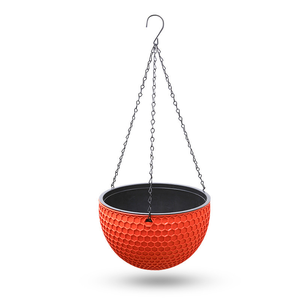 Jardinière suspendue en nid d'abeille avec chaîne, <span class=keywords><strong>pot</strong></span> de fleur en plastique avec drainage, panier de jardin intérieur et extérieur - Product Image 4