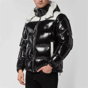 2021 logotipo personalizado de alta calidad al por mayor de los hombres de gran tamaño de invierno chaqueta acolchada impermeable estampado de poliéster transpirable de talla grande - Product Image 2