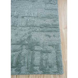 พรมขนสัตว์วิสโคสสีน้ำเงินถักมือลายเพชร รูปทรงสี่เหลี่ยมผืนผ้า ดีไซน์นามธรรม สำหรับตกแต่งบ้าน ห้องนั่งเล่น ทางเดิน - Product Image 4