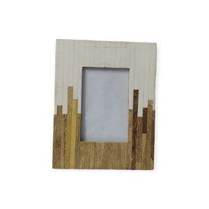 Marco DE FOTOS rectangular de MDF y resina con incrustaciones blancas y naturales nuevas ecológicas a precio de fábrica para regalos de fiesta de aniversario y hogar - Product Image 3