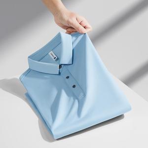 Polo para hombre, ropa de trabajo personalizada, camiseta informal con solapa de manga corta de Color sólido de negocios, ropa de trabajo personalizada, polos - Product Image 5