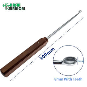 Cureta Ósea, Cuchara para Dientes, Manual, de Alta Calidad, 8 mm, Acero Inoxidable, Mango de Madera, Instrumentos Quirúrgicos Ortopédicos, CE ISO - Product Image 1