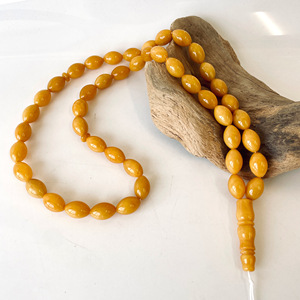 ลูกปัดอำพันบอลติกสีเหลืองธรรมชาติทรงรีสำหรับทำลูกประคำ 45 เม็ด - Product Image 4