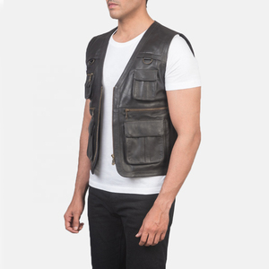 Gilet en cuir avec style unique Impression de logo personnalisé de la meilleure qualité avec services professionnels OEM & ODM pour hommes - Product Image 5