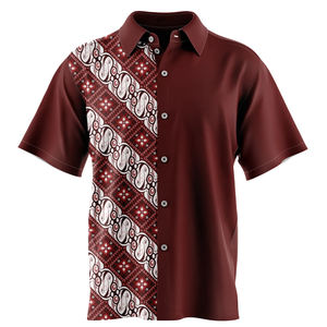 Polo manga corta estampado patrón pesca talla grande poliéster algodón ODM suministro - Product Image 5