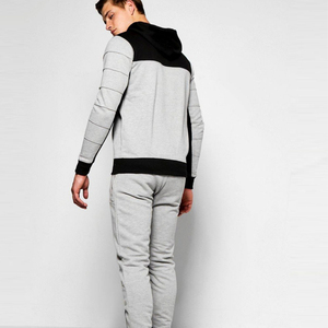 Chándal deportivo con logotipo impreso personalizado para hombre, conjuntos de 2 piezas, chándal con capucha para entrenamiento de invierno, chándales OEM de patrón sólido al por mayor - Product Image 2