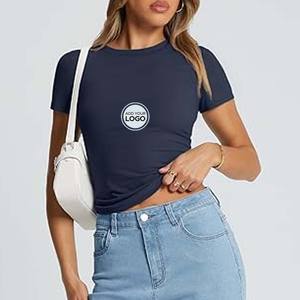 T-shirt personnalisé, votre propre design, texte/photo/image/logo, débardeurs pour femmes, imprimé personnalisé devant/arrière, t-shirts courts pour femmes - Product Image 1