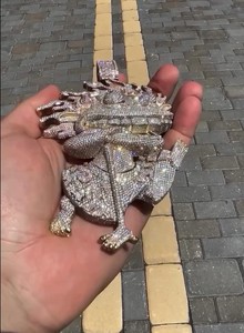 จี้ตัวการ์ตูนคริสเตียนเย็นแบบกำหนดเอง | ปาร์ตี้เครื่องประดับฮิปฮอปโมอิสซานไนท์ | ได้รับการรับรองจาก GRA unisex 925เคลือบ - Product Image 4