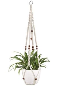 Jardinière en corde macramé classique pour la décoration de jardinage à domicile, créant un thème de style intérieur chaleureux et organique - Product Image 2