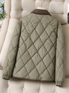 Doudoune longue d'hiver pour femmes de haute qualité avec col à capuche toile matelassée coupe-vent manteau d'extérieur - Product Image 2