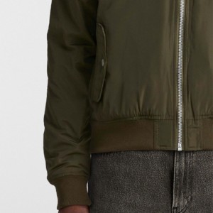 Chaqueta Bomber de Cuello Alto para Hombre, Diseño Personalizado Más Vendido, Color Sólido, Ecológica, Reversible, Estilo Urbano, con Logotipo Frontal - Product Image 2