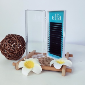 Extensions de cils en fibre HY LON ELFA de haute qualité 0,15 mm Volume complet Logo personnalisé Naturel Doux 3D Facile à éventailer - Product Image 2