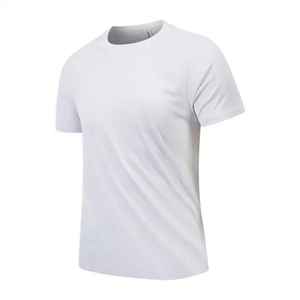 T-shirts de course à pied décontractés 100% polyester à coupe sèche pour hommes, avec broderie 3D, marques de vêtements de sport personnalisées, courte longueur - Product Image 4