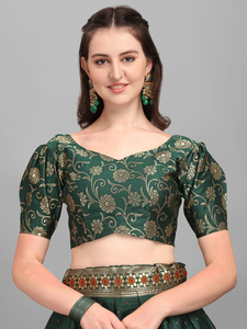 Premium Jacquard Lehenga Choli dans Anarkali Style Zari Agrémenté - Product Image 4