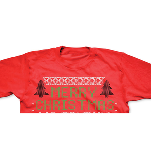 T-shirt da uomo Freeze rossa natalizia con animali, stile streetwear, taglia L, 100% cotone, 260 g/m², jersey, loghi stampati compressi - Product Image 2