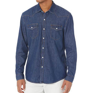 Men's 100% Cotton Breathable <b>Jeans</b> Shirt with Clean <b>Lines</b> Modern Styling Soft Touch Long Lasting Comfort Eco-Friendly - Product Image 1