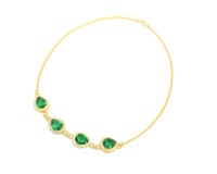 Quartz vert et Quartz rose bijoux en pierres précieuses en argent sterling 925 plaqué or collier connecteur lunette