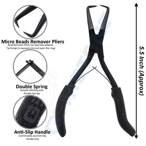 Professional Stainless Steel Hair Extension Tool Kit with Micro Bead Closer & Opener Pliers Loop <b>Needle</b> Clips Beads Thread - Product Image 4