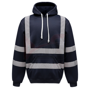 Sweat-shirts à capuche de travail en polaire haute visibilité pour hommes, personnalisables avec logo, réfléchissants, pull-over, OEM, collection 2026 - Product Image 6