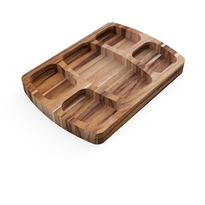 Assiette à dîner en bois ronde incassable avec Logo personnalisé, plateau de service de gâteau de Dessert de collation - Product Image 1