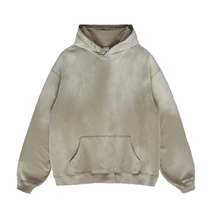 Nueva ropa de calle sudaderas con capucha pulóver tela de secado rápido en blanco Vintage doble capa lavado ácido transpirable sudaderas con capucha desgastadas para hombres - Product Image 1