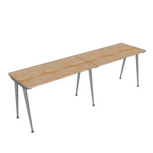 Mesa Minimalista de 2 Plazas 240x60cm de Madera de Caucho con Patas de Hierro Sistema CONE HBCO060 - Product Image 4