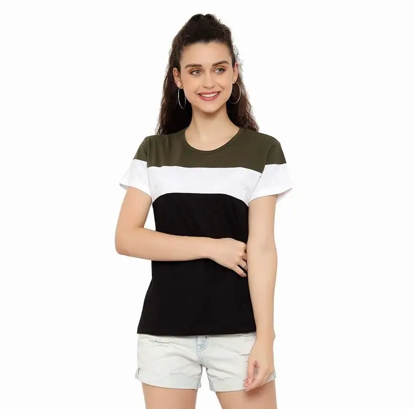 Custom Logo Casual T-shirt For Women High Quality Fabric T Shirt For Plain 100% Cotton T Shirt For Ladies