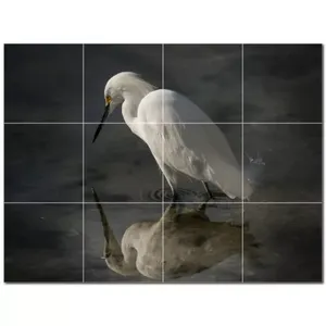 Mural de pared de azulejo de cerámica de pájaro PT500162 17 \ "W X 12,75 \" H Juego de 12 4,25 azulejos cada uno - Product Image 1