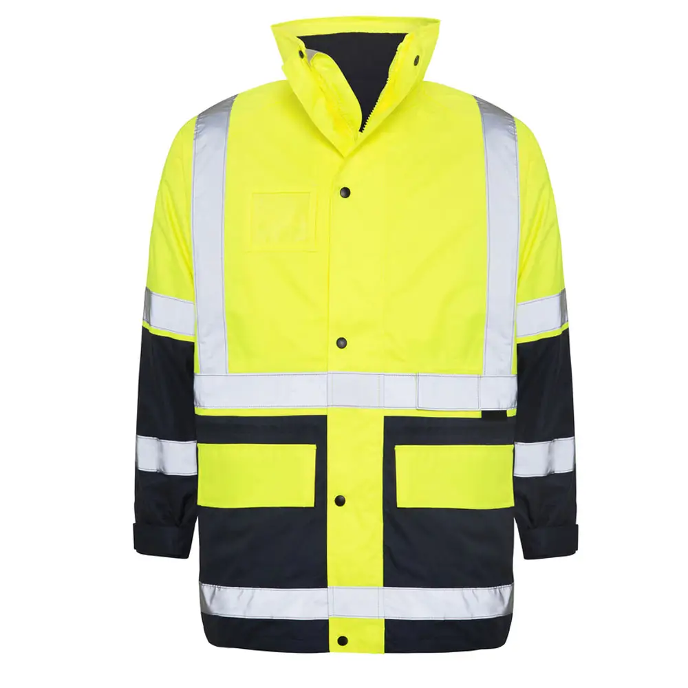 Düz renk nefes Hi Vis inşaat güvenlik ceketleri/toptan fiyatlar özel Logo baskılı güvenlik ceket