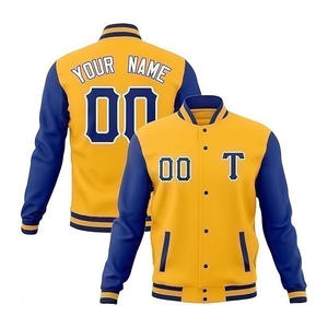 Gran oferta, Chaqueta de algodón Letterman 100% para hombre, recién llegado, chaqueta de béisbol de calle alta, cuello levantado bordado, patrón estándar - Product Image 3