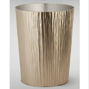 Couvercle de poubelle élégant en acier galvanisé fabriqué à la main Surface noire riche conçue pour les intérieurs décoratifs Style de la maison moderne - Product Image 1