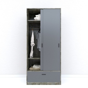 Armoire moderne autoportante en bois de caoutchouc avec portes coulissantes et design convertible et pliable - TQA68036 - Product Image 2