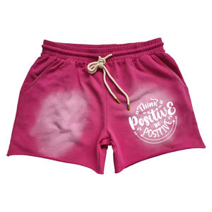 Cotton Acid Wash Jogger Ripped Shorts French Terry Sweat Short Pants Plain Fleece Streetwear Shorts With <b>Screen</b> Printed - Product Image 1