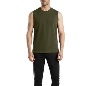 Camiseta Deportiva de Yoga para Hombre, Sin Mangas, Color Sólido, Transpirable, Corte Lateral Personalizado, Ropa de Gimnasio Transpirable OEM - Product Image 2
