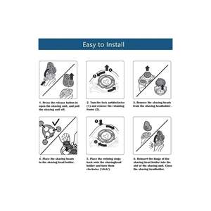 Cabezal de Repuesto para Afeitadora Eléctrica Rotativa para Hombre, Triple Cuchilla, Resistente al Agua IPX7, Afeitado Alemán para Cara y Cuerpo, Lavable - Product Image 2