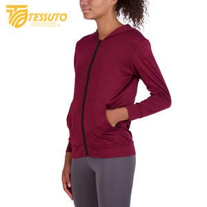 Sudadera con capucha ligera de manga larga UPF 50 + para mujer, transpirable, con cremallera completa, entrenamiento de invierno, protección solar con cuello levantado - Product Image 5