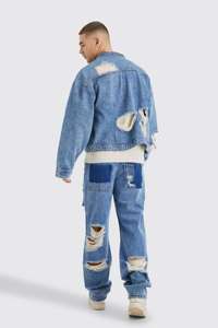 Veste en jean pour hommes avec logo personnalisé Vêtements de rue décontractés pour l'équitation Manteaux Veste en jean délavé - Product Image 3