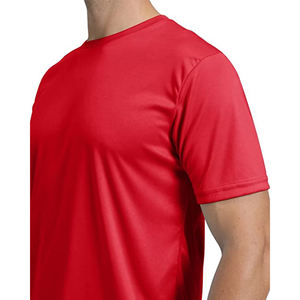 Camiseta Casual de Cuello Redondo para Hombre, Textura Suave, Color Sólido, Proveedor OEM ODM, Camiseta Lisa Minimalista - Product Image 5