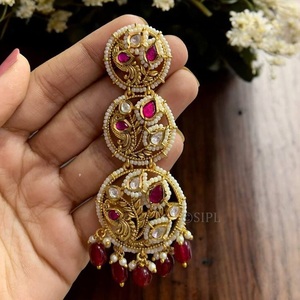 ต่างหูดีไซน์เนอร์ที่มีคุณภาพดีที่สุดพร้อมต่างหูหินสำหรับผู้หญิงสาวๆสำหรับตอนเย็นดูสำหรับงานปาร์ตี้แฟชั่น - Product Image 1