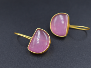 Pendientes de Piedra Chapados en Oro de 18k, Nuevos y en Tendencia, Venta al por Mayor, Hechos a Mano, Joyería de Latón Chapada en Oro de 18k - Product Image 2