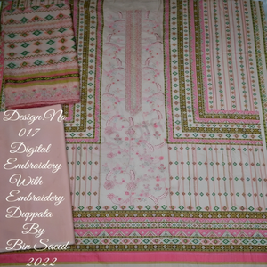 Duppata Bin Saeed ผ้าปักลายสนามหญ้าดิจิทัลคุณภาพสูงสำหรับผู้หญิงอินเดีย - Product Image 5