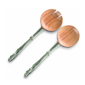 Lujosos servidor decorativo de mezcla de ensaladas de madera mango largo cuchara y tenedor para servir ensaladas de acero inoxidable precio barato - Product Image 3