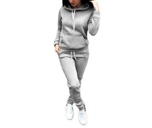 Survêtement avec logo personnalisé pour femmes Survêtement de sport Survêtement de jogging Vestes en polyester avec fermeture éclair Survêtement à capuche uni - Product Image 6