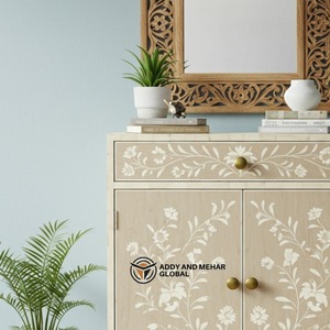 ตู้เก็บดอกไม้ฝังกระดูกสีเบจทำด้วยมือคุณภาพพรีเมี่ยมสำหรับทางเข้าหรือห้องรับประทานอาหารและห้องนอนเน้นเสียงปริมาณมาก - Product Image 3