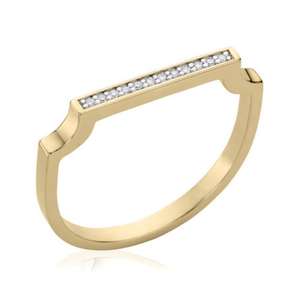 Bijoux fins, bague en argent sterling 925 plaquée or 18 carats, zircone cubique, bague fine signature, disponible à bas prix en Inde - Product Image 1