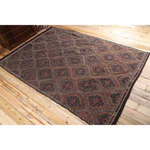 Vintage Turkish Rug, 6.7x9.8 ft Kilim Rug, <b>Brown</b> Red Patchwork <b>Wool</b> Rug - Product Image 4