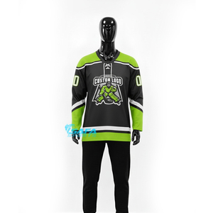 Maillot de hockey sur glace professionnel, design personnalisé, sublimé, respirant, séchage rapide, polyester, uniforme d'équipe adulte et junior, OEM - Product Image 4