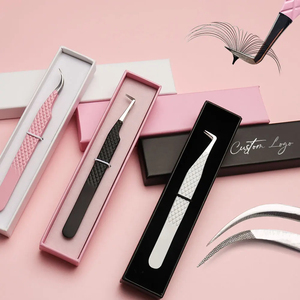 MORGANS INDUSTRIES – Ensemble de pinces à cils de précision en acier inoxydable, prise en main fine et parfaite, durables, couleur rose, pointe lisse, 10 pièces - Product Image 6